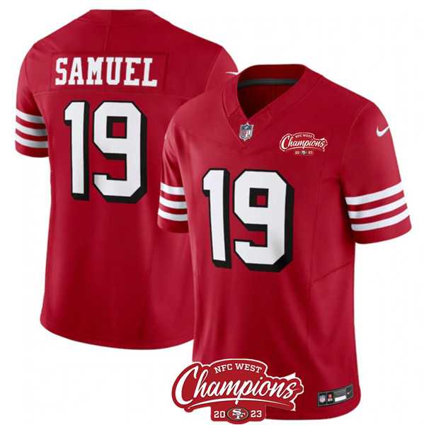 Men & Women & Youth San Francisco 49ers #19 Deebo Samuel Red 2023 F.U.S.E. NFC West Champions Patch Alternate Stitched Jersey->san francisco 49ers->NFL Jersey